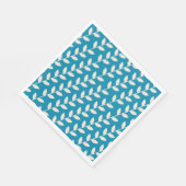 Benutzerdefiniertes Blau 70er Retro-Blattmuster Serviette (Ecke)