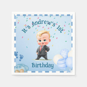 Benutzerdefiniertes Blau Baby Boy Party Servietten
