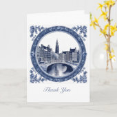 Benutzerdefiniertes Blau Delft Amsterdam  Karte (Gelbe Blume)