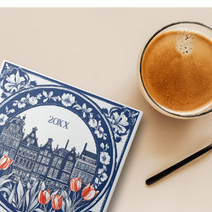 Benutzerdefiniertes Blau Delft Amsterdam Souvenir Fliese