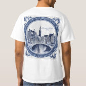 Benutzerdefiniertes Blau Delft Amsterdam Souvenir T-Shirt (Rückseite)