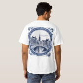 Benutzerdefiniertes Blau Delft Amsterdam Souvenir T-Shirt (Schwarz voll)