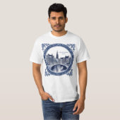 Benutzerdefiniertes Blau Delft Amsterdam Souvenir T-Shirt (Vorne ganz)
