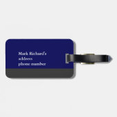 Benutzerdefiniertes Blau Gepäckanhänger (Rückseite horizontal)