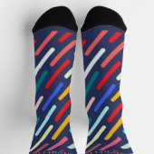 Benutzerdefiniertes Blau Grün Rot Gelb Geometrisch Socken (Oben)