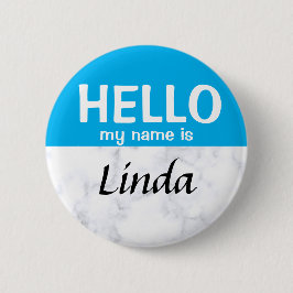 Benutzerdefiniertes Blau - Mein Name ist Vorlagenr Button