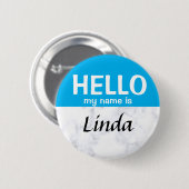 Benutzerdefiniertes Blau - Mein Name ist Vorlagenr Button (Vorne & Hinten)