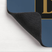 Benutzerdefiniertes Blau mit Gold-Initial-Maus-Pad Mousepad (Ecke)
