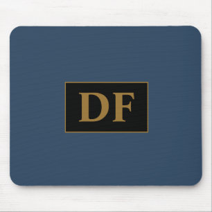 Benutzerdefiniertes Blau mit Gold-Initial-Maus-Pad Mousepad