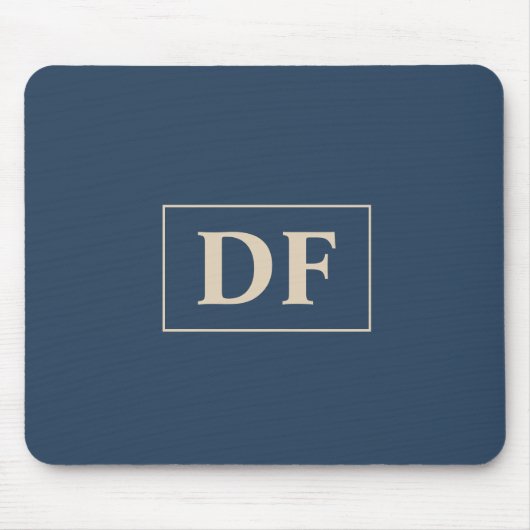 Benutzerdefiniertes Blau mit Vanilla-Initial-Maus- Mousepad (Vorne)