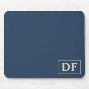 Benutzerdefiniertes Blau mit Vanilla-Initial-Maus- Mousepad