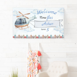 Benutzerdefiniertes Blau-Wasserfarbe-Hubschrauber- Banner