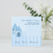 Benutzerdefiniertes blauer Zuhause-Party Ankündigung (Stehend Vorderseite)