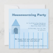Benutzerdefiniertes blauer Zuhause-Party Ankündigung (Rückseite)
