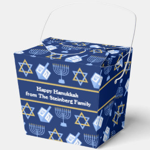 Benutzerdefiniertes blaues Chanukka-Muster Glückwu Geschenkschachtel