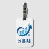 Benutzerdefiniertes blaues Finanzmonogramm Gepäckanhänger (Vorderseite Vertikal)