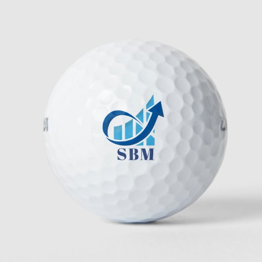 Benutzerdefiniertes blaues Finanzmonogramm Golfball (Vorderseite)