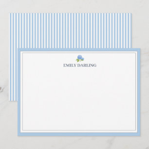Benutzerdefiniertes blaues Hortensien-Logo nautisc Dankeskarte