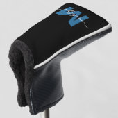 Benutzerdefiniertes blaues Monogramm Golf Headcover (3/4 Vorderseite)