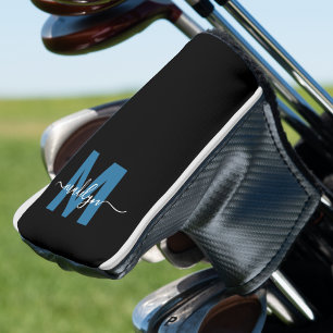 Benutzerdefiniertes blaues Monogramm Golf Headcover