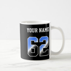 Benutzerdefiniertes Blaues Nummer 62 Personalisier Kaffeetasse