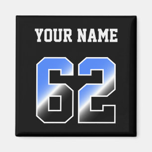 Benutzerdefiniertes Blaues Nummer 62 Personalisier Magnet