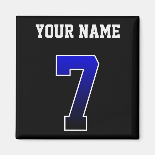 Benutzerdefiniertes Blaues Nummer 7 Personalisiert Magnet (Vorne)