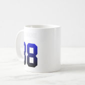 Benutzerdefiniertes Blaues Nummer 88 Personalisier Kaffeetasse (Vorderseite Links)