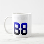 Benutzerdefiniertes Blaues Nummer 88 Personalisier Kaffeetasse (Links)