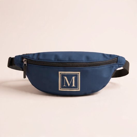 Benutzerdefiniertes blaues und Vanille-Monogramm m Bauchtasche