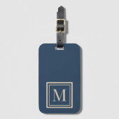Benutzerdefiniertes blaues und Vanille-Monogramm m Gepäckanhänger (Vorderseite Vertikal)