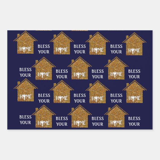 Benutzerdefiniertes BLESS IHRES ZUHAUSE-Real-Anwes Geschenkpapier Set (Vorderseite 3)