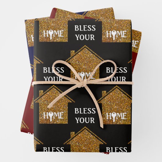 Benutzerdefiniertes BLESS IHRES ZUHAUSE-Real-Anwes Geschenkpapier Set (Beispiel)