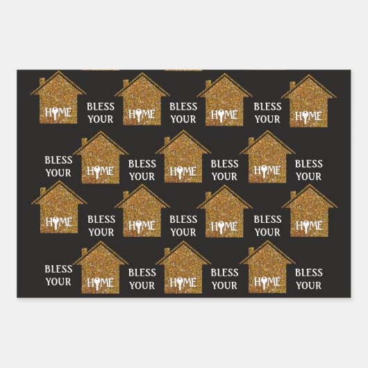 Benutzerdefiniertes BLESS IHRES ZUHAUSE-Real-Anwes Geschenkpapier Set (Vorderseite)