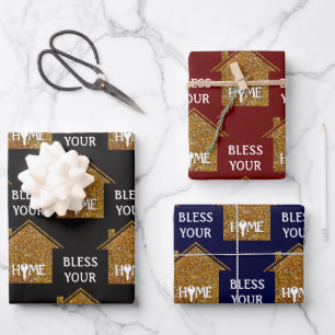 Benutzerdefiniertes BLESS IHRES ZUHAUSE-Real-Anwes Geschenkpapier Set