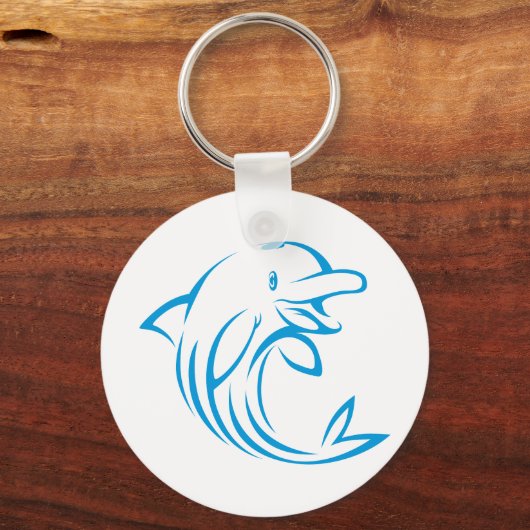 Benutzerdefiniertes Blue-Delphin-Logo Schlüsselanhänger (Vorderseite)