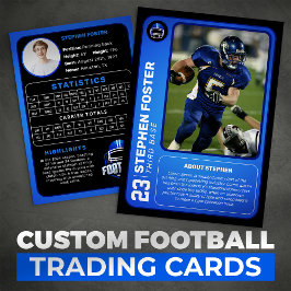 Benutzerdefiniertes Blue Football Trading Card Fot Telefonnummerkarte