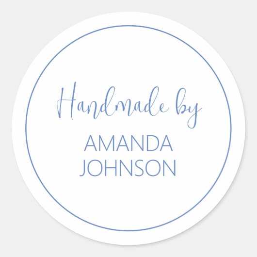 Benutzerdefiniertes Blue Handling von Runder Aufkleber (Vorderseite)