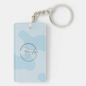 Benutzerdefiniertes Blue QR Code Business-Logo Schlüsselanhänger (Rückseite)