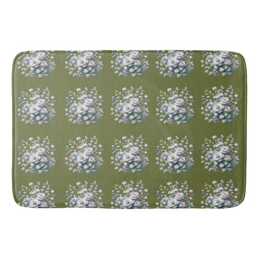 Benutzerdefiniertes Blumendesign  Badematte (Vorderseite)