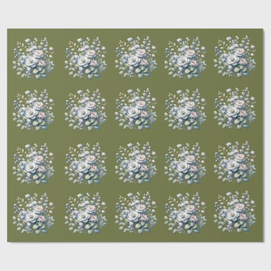 Benutzerdefiniertes Blumendesign Geschenkpapier (Flach)