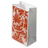 Benutzerdefiniertes Blumendesign im rostfarbenen G Kleine Geschenktüte (Rückseite Schrägansicht)