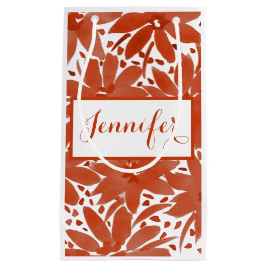 Benutzerdefiniertes Blumendesign im rostfarbenen G Kleine Geschenktüte (Vorderseite)