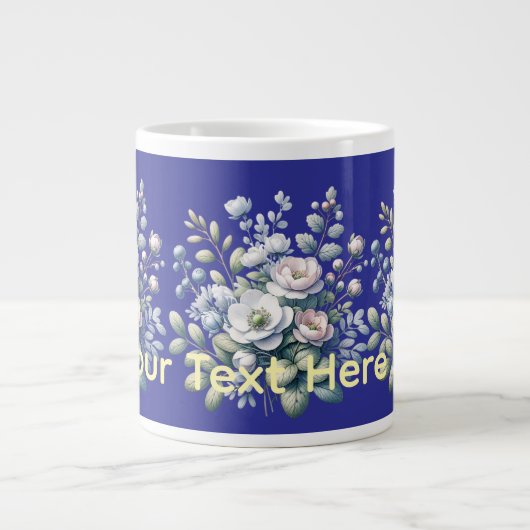 Benutzerdefiniertes Blumendesign Jumbo-Tasse (Vorderseite)