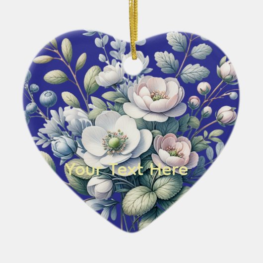 Benutzerdefiniertes Blumendesign Keramik Ornament (Vorne)