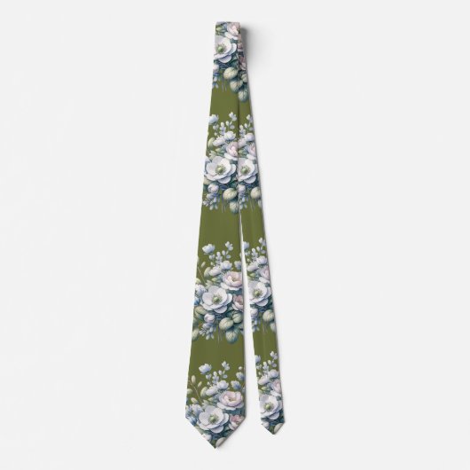 Benutzerdefiniertes Blumendesign  Krawatte (Vorderseite)