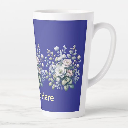 Benutzerdefiniertes Blumendesign  Milchtasse (Rechts)