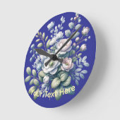 Benutzerdefiniertes Blumendesign  Runde Wanduhr (Winkel)