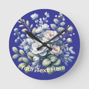 Benutzerdefiniertes Blumendesign  Runde Wanduhr