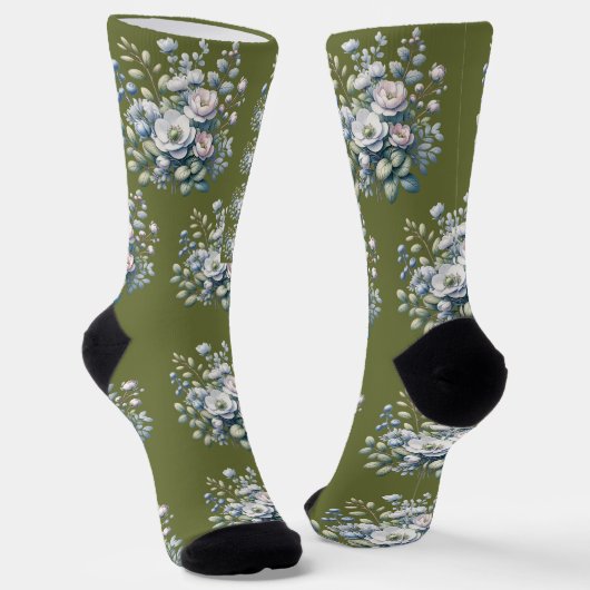 Benutzerdefiniertes Blumendesign  Socken (Gewinkelt)